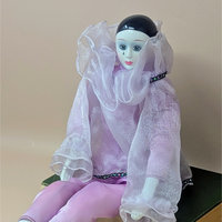1980 Pink Pierrot Porcelain Clown Doll