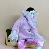1980 Pink Pierrot Clown Doll – 1980s Theatrical Gallery Piece