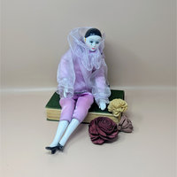 1980 Pink Pierrot Porcelain Clown Doll