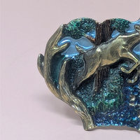 1982 Great American Buckle Co Leaping Deer Belt Buckle