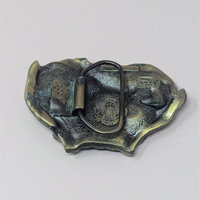 1982 Great American Buckle Co Leaping Deer Belt Buckle