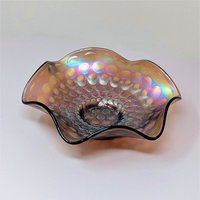 1940 Fenton Coin Dot Bowl – 1940s Iridescent Period Artifact