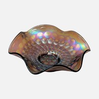 1940 Fenton Coin Dot Bowl – 1940s Iridescent Period Artifact