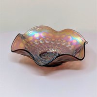 1940 Fenton Coin Dot Bowl – 1940s Iridescent Period Artifact