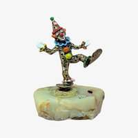 Vintage Ron Lee Dancing Pinky Clown: 24K Gold Plate & Marble