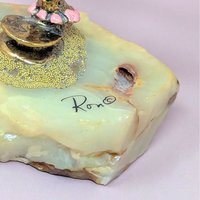 Vintage Ron Lee Dancing Pinky Clown: 24K Gold Plate & Marble