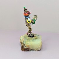 Vintage Ron Lee Dancing Pinky Clown: 24K Gold Plate & Marble
