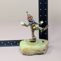 Vintage Ron Lee Dancing Pinky Clown: 24K Gold Plate & Marble