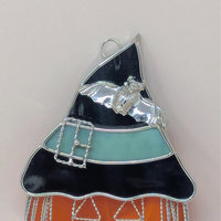 1990s Stained Glass Pumpkin – Halloween Decor