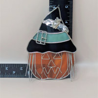 1990s Stained Glass Pumpkin – Halloween Decor