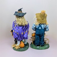1996 Halloween Pair – 1990s Fabric Mache Autumn Decor