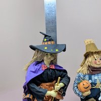 1996 Halloween Pair – 1990s Fabric Mache Autumn Decor