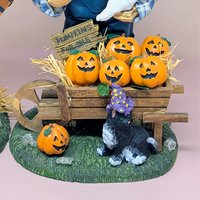 1996 Halloween Pair – 1990s Fabric Mache Autumn Decor