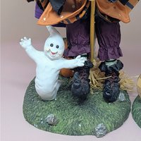 1996 Halloween Pair – 1990s Fabric Mache Autumn Decor
