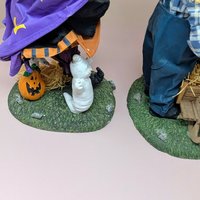 1996 Halloween Pair – 1990s Fabric Mache Autumn Decor