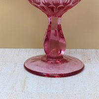 Fenton: Thumbprint Pedestal – Whimsical Pink Glassware