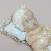 Vintage Chalkware Baby Figurine Pair