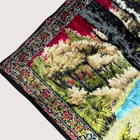 Vintage European Style Pheasant Woodland River Scene Wall Hanging Tapestry