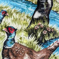 Vintage European Style Pheasant Woodland River Scene Wall Hanging Tapestry