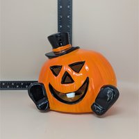 1990s PR Halloween Pumpkin Ceramic Light – Jack O Lantern Spooky Decor
