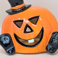 1990s PR Halloween Pumpkin Ceramic Light