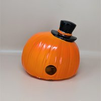 1990s PR Halloween Pumpkin Ceramic Light – Jack O Lantern Spooky Decor