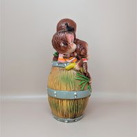 Barrel of Monkeys Ceramic Bank – Whimsical Kitschy Coin Saver