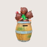 Vintage Barrel of Monkeys Ceramic Bank