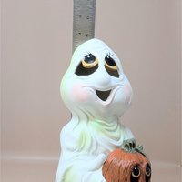 1970s Holland Mold Iridescent Ceramic Ghost Light