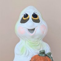 1970s Holland Mold Iridescent Ceramic Ghost Light