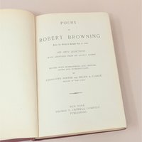 Antique Robert Brownings Poems Hardcover Book