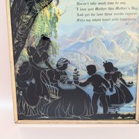1940s Mother Dear Poem Art – Convex Bubble Glass – Vintage Silhouette