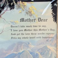1940s Mother Dear Poem Art – Convex Bubble Glass – Vintage Silhouette