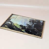 1940s Mother Dear Poem Art – Convex Bubble Glass – Vintage Silhouette