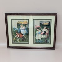 Sasparella Advertising Cards – Set of 2 Framed Art – Vintage Victorian Style Trade Cards