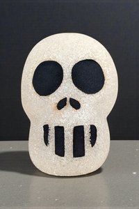 Vintage Melted Plastic Popcorn Light Up Skull