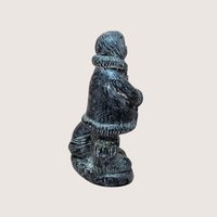 1970s Wolf Sculpture Original Eskimo Child and Dog Figurine
