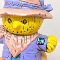 1970s Halloween Ceramic Scarecrow and Jack O Lantern Figurines