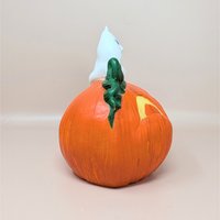 Vintage Halloween Ceramic Ghost and Pumpkin Figurine