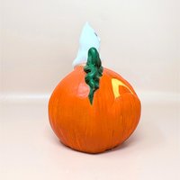 Vintage Halloween Ceramic Ghost and Pumpkin Figurine
