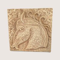 Vintage 1960s Z Danjell Greek Wall Art Horse and Bull Pair