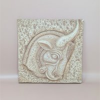 1960s Z. Danjell Greek Wall Art: Horse & Bull Plaster Pair