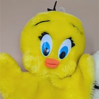 1971 Warner Bros Tweety & Sylvester Plush Hand Puppets