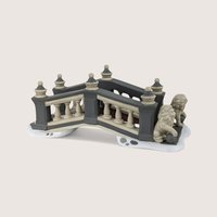 Pair of Vintage Department 56 Heritage Village Lionhead Bridges
