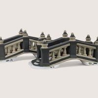Pair of Vintage Department 56 Heritage Village Lionhead Bridges