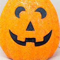 1990s Vintage Popcorn Melted Plastic Jack O'Lantern Light