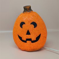 1990s Vintage Popcorn Melted Plastic Jack O'Lantern Light