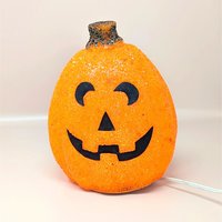 1990s Vintage Popcorn Melted Plastic Jack O'Lantern Light