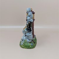 1990s Vintage Halloween Skeleton Clock Village Piece
