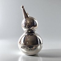 Vintage Raimond Roly Poly Clown Bank, Silver Metal Figural Coin Bank, Nursery Decor, Gift for Child, Collector, Nostalgic Toy